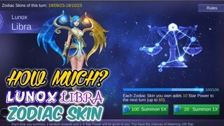 THANKS MOONTOON FOR MY CHEAPEST ZODIAC SKIN FROM SUMMONS | LUNOX LIBRA ZODIAC SKIN | MOBILE LEGENDS