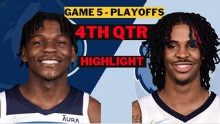 Memphis Grizzlies vs Timberwolves 4th Qtr Highlights game 5 playoffs April 26th | 2022 NBA Season