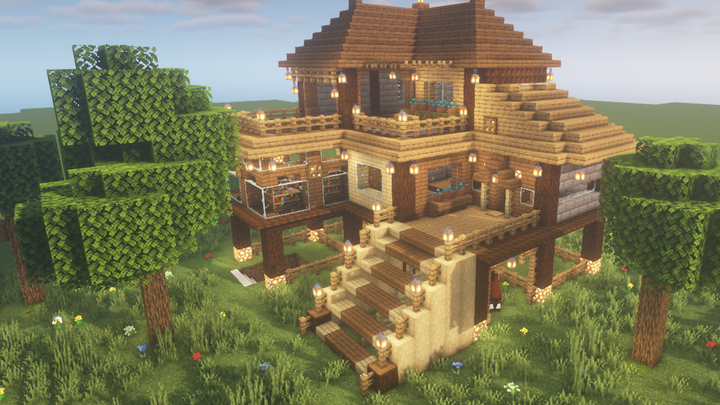 [Minecraft] Survival Towards Cabin Building Tutorial