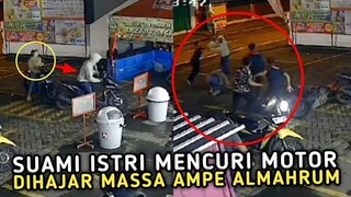 NGERIH !! Suami istri Nyolong Motor Babak Belur Dihantam Massa