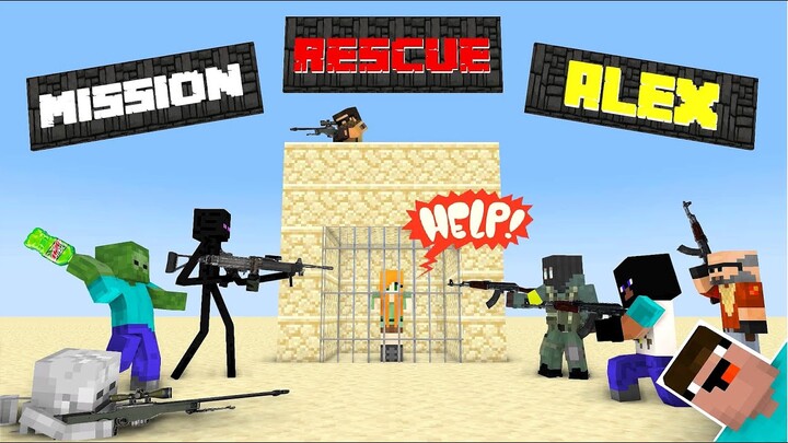 Monster School : ALEX GOT KIDNAPPED | MOBS RESCUE MISSION - Minecraft Animation