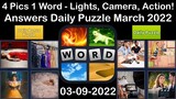 4 Pics 1 Word - Lights, Camera, Action! - 09 March 2022 - Answer Daily Puzzle + Bonus Puzzle