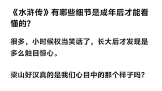 水浒传有哪些细节是成年后才能看懂的