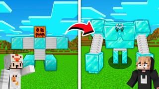 TERBONGKAR RAHASIA MEMBUAT DIAMOND GOLEM YANG DI RAHASIAKAN MOJANG DI MINECRAFT!!