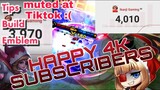 HAPPY 4K SUBSCRIBERS! | New Build for RUBY for this update! | Ruby short Montage | Mobile Legend
