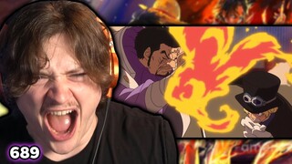 ADMIRAL FUJITORA VS SABO IS TOO HYPE (One Piece Ep 689 Reaction)