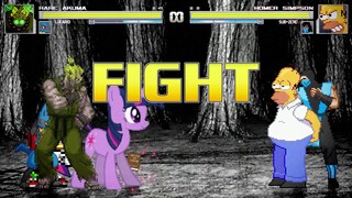 AN Mugen Request #1690: Rare Akuma, Lucario, Knuckles VS Homer, Sub-Zero, Twilight Sparkle