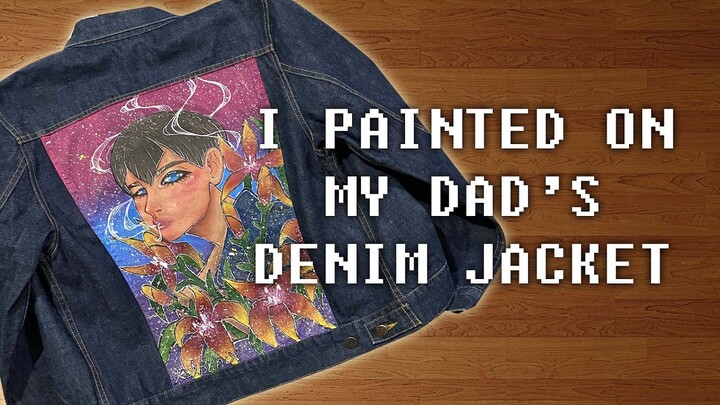 Painting on my Dad's Denim Jacket Testing Cheap Textile Paints