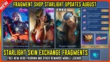 RARE FRAGMENTS AUGUST STARLIGHT SKIN | FREE SKIN AND HERO | NEW EVENT IN MOBILE LEGENDS