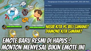 KABAR DUKA EMOTE MLBB DI HAPUS! MONTON SADAR ITU MENGHINA ORANG? NASIB KITA UDH BELI GIMANA?