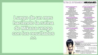 Mis resultados de la Rutina de Mikasa haciéndola por 1 mes :D