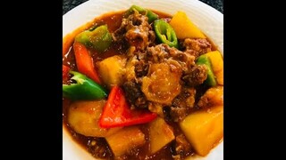 Kalderetang Oxtail (Buntot ng Baka)