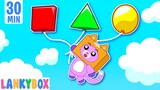 LankyBox Learns Geometric Balloon Shapes - Geometric Shape Challenge | LankyBox Channel Kids Cartoon