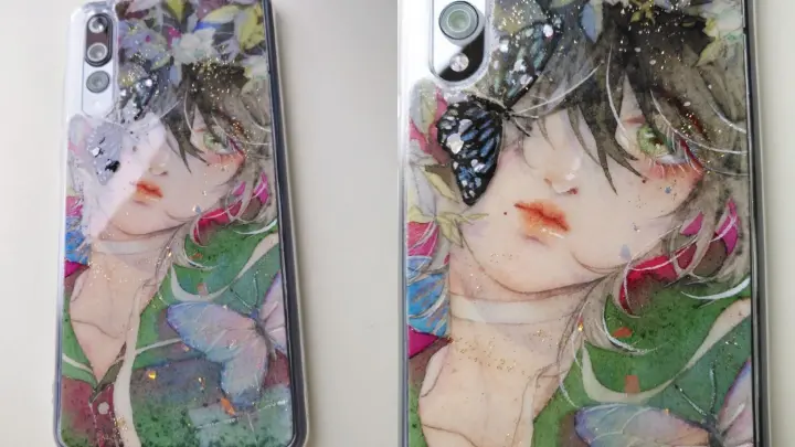 Using watercolour & resin to make a special phone case - process