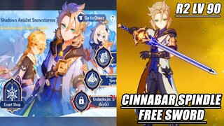Shadows Amidst Snowstorms New Event Guide Gameplay - Cinnabar Spindle Free Sword Lv 90