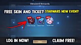 LOG IN TO CLAIM FREE GALACTIC TICKET AND EPIC SKIN! FREE SKIN! STARWARS EVENT | MOBILE LEGENDS 2022