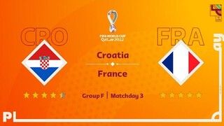 FIFA: World Cup Final Group Stage matchday 3 Group F: Croatia 1-1 France