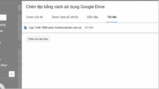 Đính kèm tệp tin lớn dùng Drive