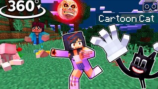 APHMAU saving FRIENDS from CARTOON CAT in Minecraft 360°