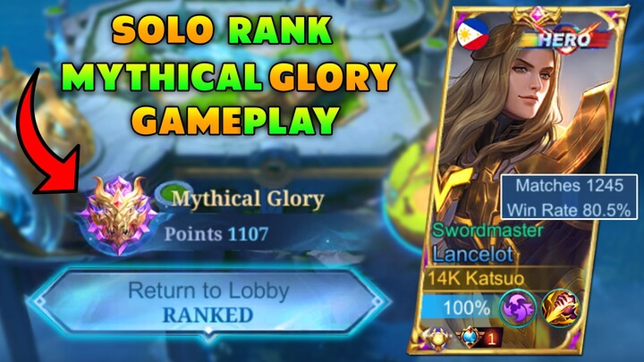 HOW TO PLAY LANCELOT ON MYTHICAL GLORY 1000 PLUS POINTS!? SOLO HIGH RANK GAMEPLAY!🔥 ( INTENSE GAME