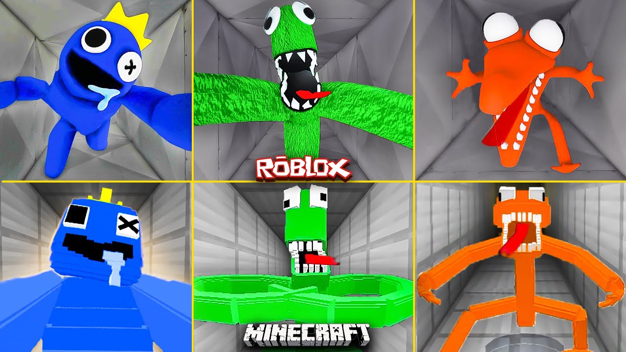 Rainbow Friends Roblox - ALL Jumpscares All Monsters [Blue, Green