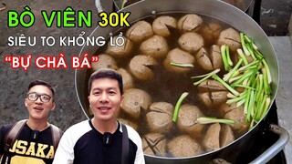 Bánh canh Bò viên siêu to khổng lồ | Cha Rồng vs Trí Bot