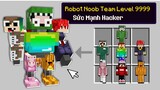 Minecraft Bedwars, Nhưng Noob Có Thể Nâng Cấp Robot Noob Team Hacker Level 9999 Siêu Vip