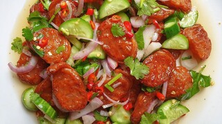 ยำกุนเชียง เมนูง่ายๆ น้ำลายแตก Spicy Chinese Sausage Salad | Yum Kun Chiang | Thai Food Thai Recipe