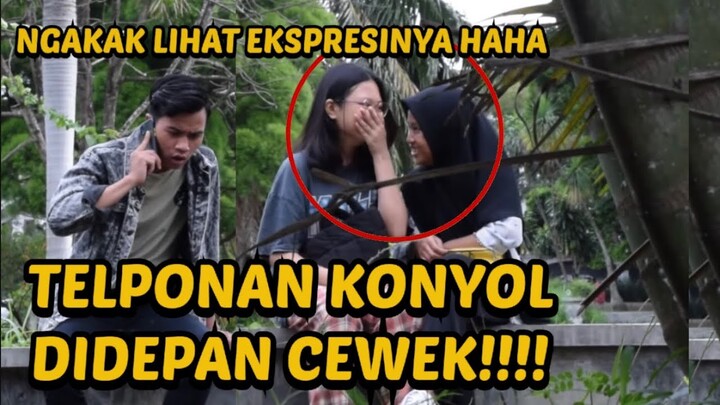 TELPONAN KONYOL DEPAN CEWEK PART 2 NGAKAK!!!
