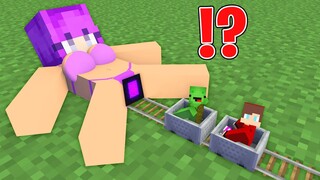 Maizen and Mikey FOUND a SECRET STATION inside ZOEY GIRL - Funny Story in Minecraft (JJ)