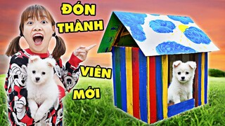 Hà Sam Làm Nhà Cầu Vồng Siêu Đẹp Cho Thành Viên Mới Thú Cứng Cún Bông