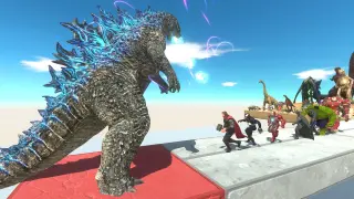 Who Can Withstand Atomic Breath From GODZILLA - Animal Revolt Battle Simulator