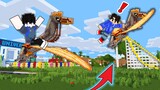 Minecraft but, We are FLYING with the new DINO PET in OMO City