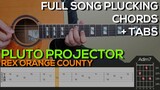 Rex Orange County - Pluto Projector Guitar Tutorial [FULL SONG PLUCKING, CHORDS + TABS]