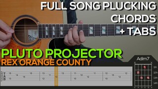 Rex Orange County - Pluto Projector Guitar Tutorial [FULL SONG PLUCKING, CHORDS + TABS]