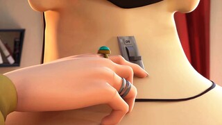 The guy has a switch on his body, and pressing the switch can change his personality! Change yoursel