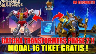 GATCHA TRANSFORMERS PHASE 2 MODAL 16 TIKET GRATIS DAPAT SKIN ALDOUS STARSCREAM & FRANCO LIMITED SKIN