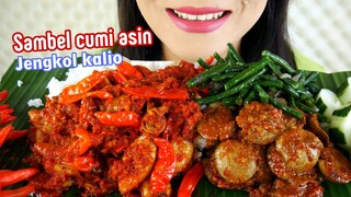 ASMR SAMBEL CUMI ASIN, JENGKOL KALIO PEDAS, TUMIS KACANG PANJANG | EATING SOUNDS