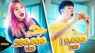 Đồ Ăn 10K So Với Đồ Ăn 200K - Món Nào Ngon Hơn !?! | HEAVY