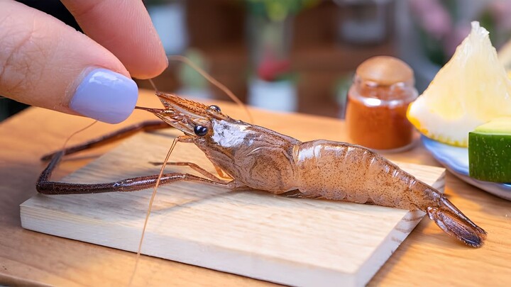 Cook Grilled Jerk Shrimp Skewer Recipe - ASMR Cooking Mini Food #cookingvideo #miniaturekitchen