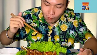 Mukbang sườn cốt lết chiên giòn phần 5 #anngon