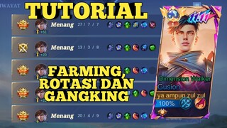 Tutorial Gusion Jungler, farming, rotasi dan ganking