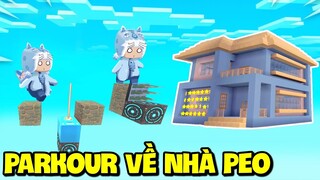 THỬ THÁCH SIÊU DỄ: MEOWPEO TỰ PARKOUR VỀ NHÀ MEOWPEO TRONG MINI WORLD *MEOWPEO PARKOUR