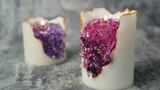 Cara membuat lilin batu kristal ungu yang bersinar sinar