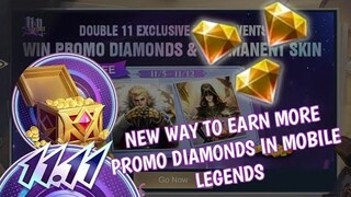 New web event 11.11 Mega sale new way to earn more promo diamonds in mobile Legends 2021