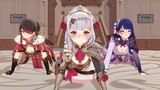 Push-up with Raiden Ei, Noelle and Beidou