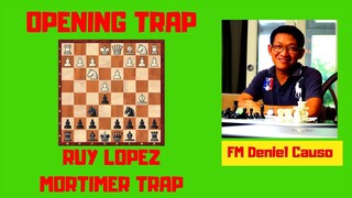 RUY LOPEZ MORTIMER TRAP! PAWN SACRIFICE IN THE OPENING