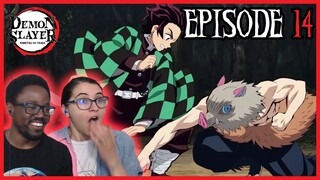 TANJIRO VS INOSUKE! | Demon Slayer Episode 14 Reaction