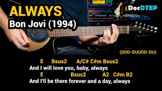 Always - Bon Jovi (1994) - Easy Guitar Chords Tutorial with Lyrics Part 2 SHORTS REELS