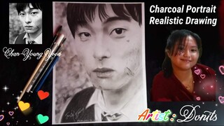 CHARCOAL PORTRAIT #1 | CHAN-YOUNG YOON REALISTIC DRAWING | ART BY DONITZ